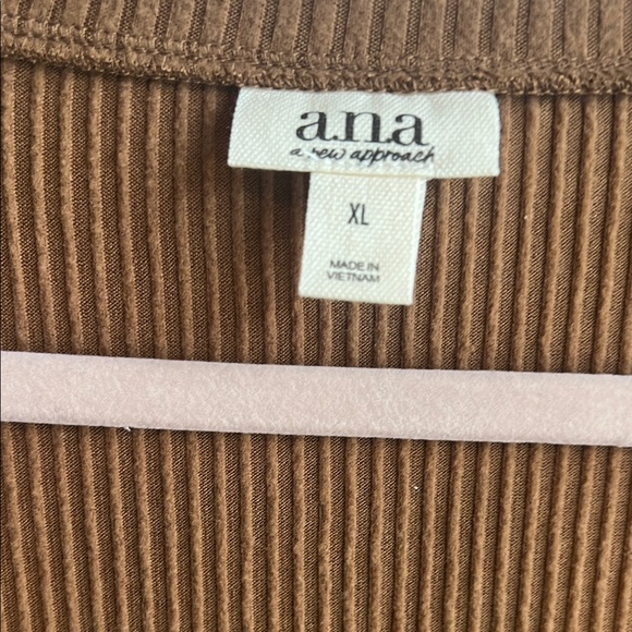 a.n.a Deep Brown Ribbed Wrap Blouse - Picture 6 of 8